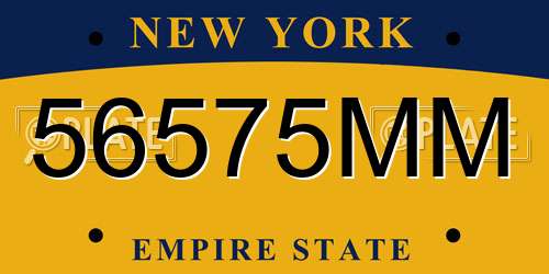 56575MM New York License Plate