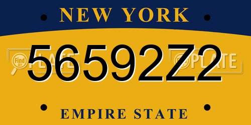 56592Z2 New York License Plate