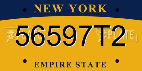 56597T2 New York License Plate