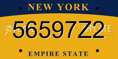 56597Z2 New York License Plate
