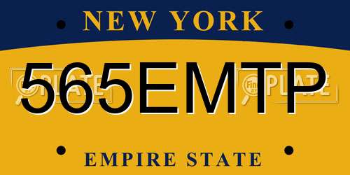 565EMTP New York License Plate