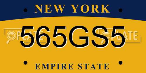 565GS5 New York License Plate