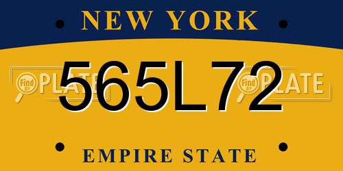 565L72 New York License Plate
