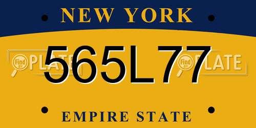 565L77 New York License Plate