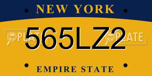 565LZ2 New York License Plate