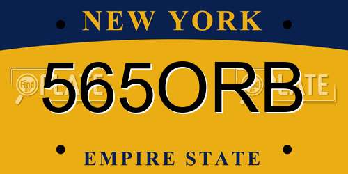 565ORB New York License Plate