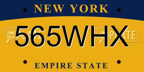 565WHX New York License Plate
