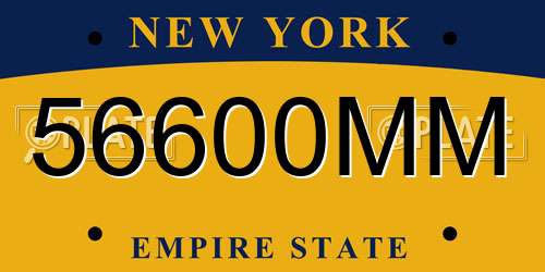 56600MM New York License Plate