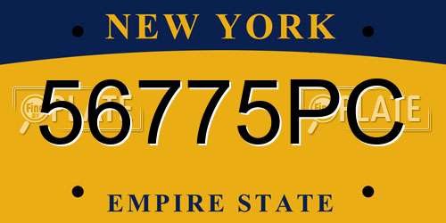56775PC New York License Plate