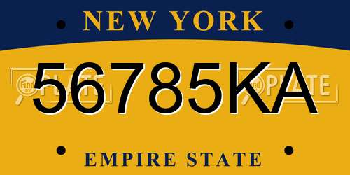 56785KA New York License Plate