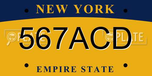 567ACD New York License Plate
