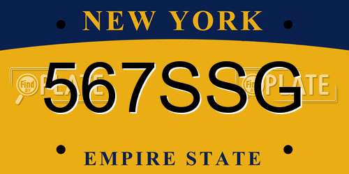 567SSG New York License Plate