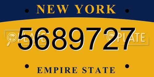 5689727 New York License Plate