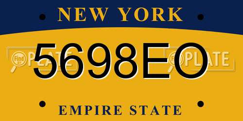 5698EO New York License Plate