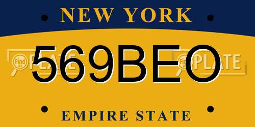 569BEO New York License Plate