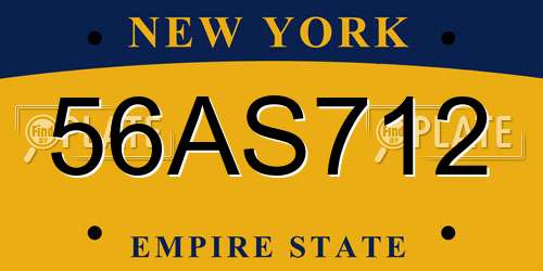 56AS712 New York License Plate