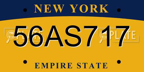 56AS717 New York License Plate