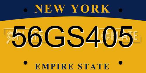 56GS405 New York License Plate