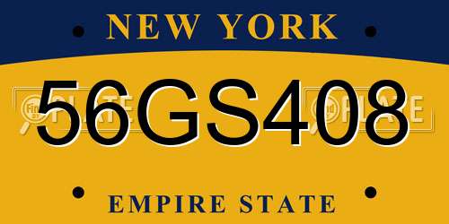 56GS408 New York License Plate