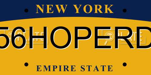 56HOPERD New York License Plate