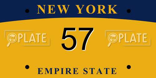 57 New York License Plate