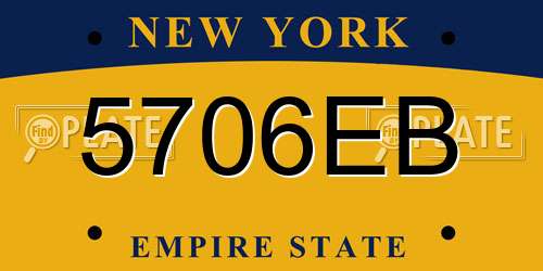 5706EB New York License Plate