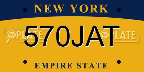 570JAT New York License Plate