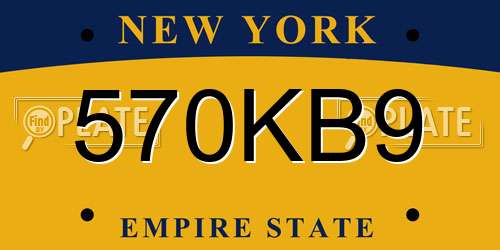 570KB9 New York License Plate