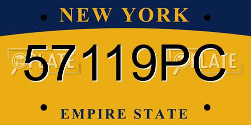 57119PC New York License Plate