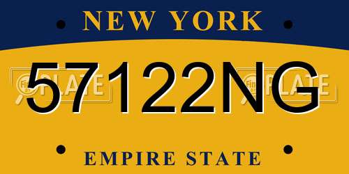 57122NG New York License Plate