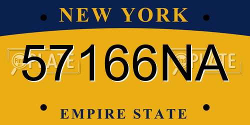 57166NA New York License Plate