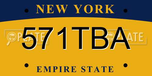571TBA New York License Plate