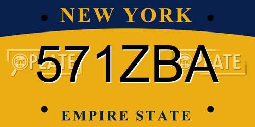 571ZBA New York License Plate