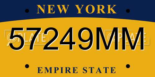57249MM New York License Plate