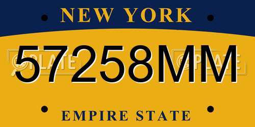 57258MM New York License Plate