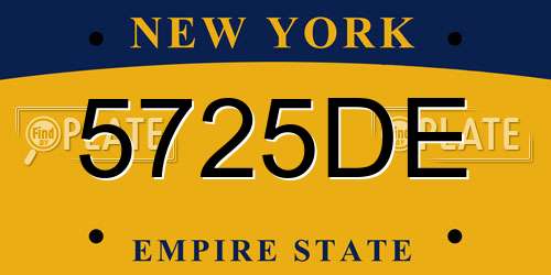 5725DE New York License Plate