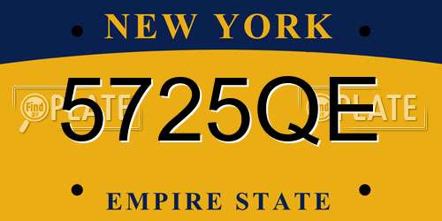 5725QE New York License Plate