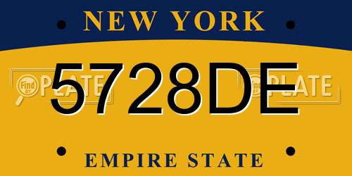 5728DE New York License Plate