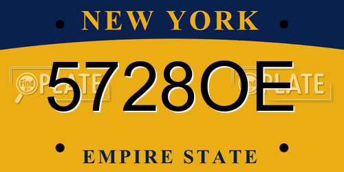 5728OE New York License Plate