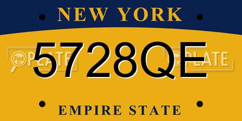 5728QE New York License Plate