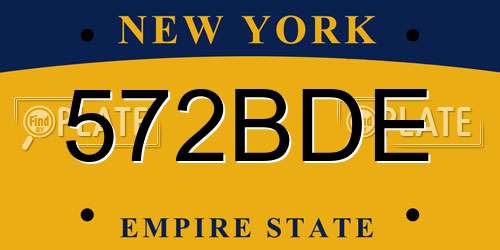 572BDE New York License Plate