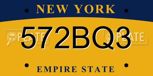 572BQ3 New York License Plate
