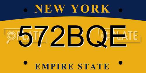 572BQE New York License Plate
