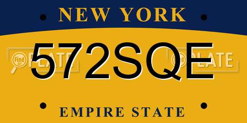 572SQE New York License Plate
