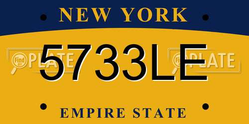 5733LE New York License Plate