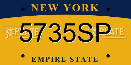 5735SP New York License Plate