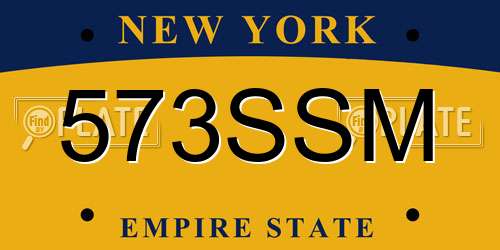 573SSM New York License Plate