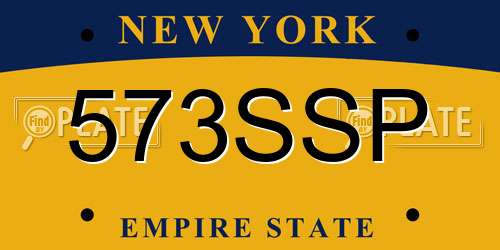 573SSP New York License Plate
