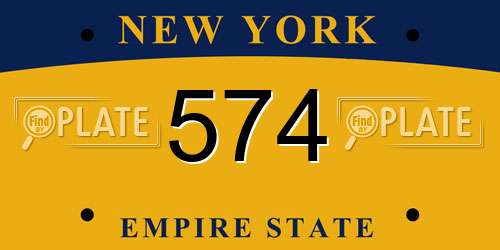 574 New York License Plate