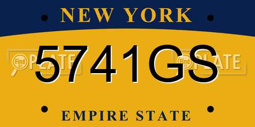 5741GS New York License Plate